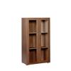 Dynamic Medium Glass Bookcase with Doors Walnut