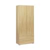 Dynamic Tall Bookcase with Wooden Doors & 2 Shallow Drawers Oak