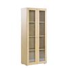 Dynamic Tall Glass Bookcase with Doors Oak