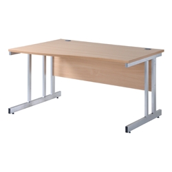 Momentum 100 1200 Wave Desk Left-Hand Beech