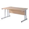 Momentum 100 1600 Wave Desk Left-Hand Beech