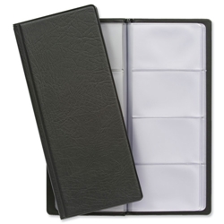 Goldline Classic Business Card Holder PVC 64 Pockets for 128 Cards 280x110mm Black Ref CBC4PZ