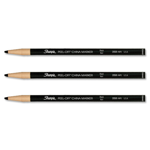 Sharpie Black Peeloff China Wax Marker Ref S0305070 Pack 12