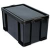Really Useful Storage Box Plastic Recycled Robust Stackable 84 Litre W444xD710xH380mm Black Ref 84L Really Useful Storage Box Plastic Recycled Robust Stackable 84 Litre W444xD710xH380mm Black Ref 84L