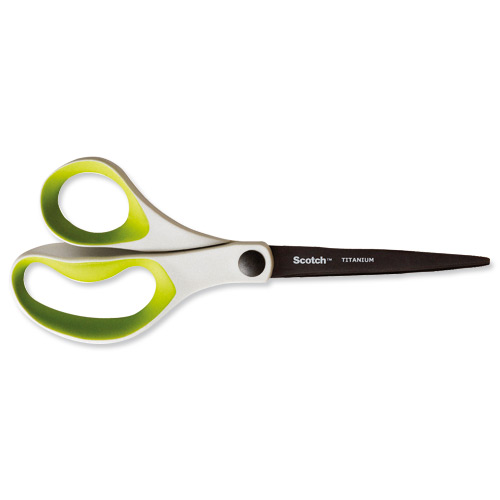 Scotch Titanium Scissors Ambidextrous Comfort Handles 200mm Green Ref