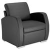 Influx Zee Reception Armchair Leather-look Back H400mm W760xD720xH440mm Black Influx Zee Reception Armchair Leather-look Back H400mm W760xD720xH440mm Black