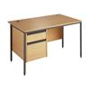 Metro Rectangular Desk with 2-Drawer Pedestal 1228x746x725 Oak