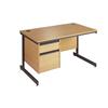 Metro Cantilever Rectangular Desk with 2-Drawer Pedestal