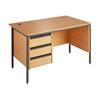 Metro Rectangular Desk with 3-Drawer Pedestal and Modesty Panels 1786x746x725 Oak