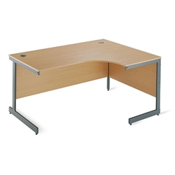 Metro Cantilever Radial Desk Right Hand 1524x600x725 Beech