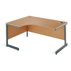 Metro Cantilever Radial Desk Left Hand 1524x600x725 Oak