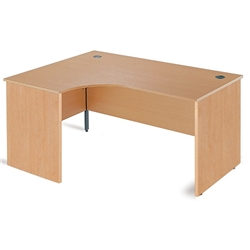 Metro Panel End Radial Desk Left Hand 1524x600x725 Beech