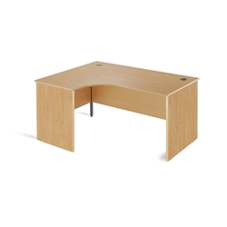 Metro Panel End Radial Desk Left Hand 1524x600x725 Oak
