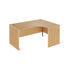 Metro Panel End Radial Desk Right Hand 1524x600x725 Oak
