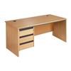 Metro Panel End Rectangular Desk with 3-Drawer Pedestal