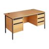 Metro Rectangular Desk with 2 and 3-Drawer Pedestals 1532x746x725 Beech
