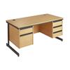 Metro Cantilever Rectangular Desk with 2 and 3-Drawer Pedestals