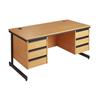 Metro Cantilever Rectangular Desk with 2 x 3-Drawer Pedestals
