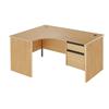 Metro Panel End Radial Desk with 2-Drawer Pedestal Left Hand