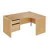 Metro Panel End Radial Desk with 2-Drawer Pedestal Right Hand