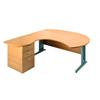 Largo Left Hand Executive Desk Pedestal and Meeting Table Beech LMDLB