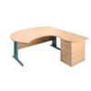 Largo Right Hand Executive Desk Pedestal and Meeting table Beech LMDRB