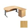 Largo Right Hand Executive Desk with Pedestal Meeting Table Oak LMDRO