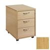 Largo 3 Drawer Mobile pedestal with Silver Handles Oak - R3MO