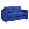 Madrid Fabric Two Seater Reception Sofa - Blue - MAD-2-B