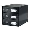 Leitz Click and Store 3 Drawer Cabinet Collapsible Cabinet A4 Black Ref 60480095 Leitz Click and Store 3 Drawer Cabinet Collapsible Cabinet A4 Black Ref 60480095