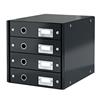Leitz Click and Store 4 Drawer Cabinet Collapsible Cabinet A4 Black Ref 60490095 Leitz Click and Store 4 Drawer Cabinet Collapsible Cabinet A4 Black Ref 60490095