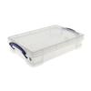 Really Useful Storage Box Plastic With Lid Stackable 4 Litre Clear Ref 4C Really Useful Storage Box Plastic With Lid Stackable 4 Litre Clear Ref 4C