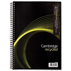 Cambridge Notebook Recycled Wirebound 70gsm Sidebound Margin Ruled 100pp A4 Ref 100080137 [Pack 10]