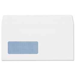 Plus Fabric Envelopes Wallet Press Seal Window 110gsm DL White [Pack 500]