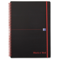 Black n Red Notebook Wirebound Polypropylene 90gsm Ruled 140pp A4 Ref 100080166 [Pack 5]