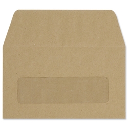 5 Star Envelopes Lightweight Wallet Gummed Window 75gsm Manilla 89x152mm [Pack 2000]