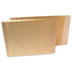 New Guardian Armour Envelopes Peel And Seal Gusset 50mm 130gsm Kraft Manilla 380x280mm [Box 100]