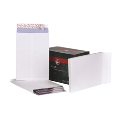 Plus Fabric Envelopes Peel and Seal Gusset 25mm 120gsm White 381x254mm [Pack 100]
