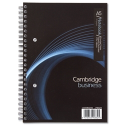 Cambridge Notebook Wirebound Punched 2 Holes 90gsm Ruled and Margin 160pp A5 Ref 100080200 [Pack 5]