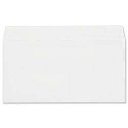 Plus Fabric Envelopes Lightweight Wallet Press Seal 80gsm DL White [Pack 1000]