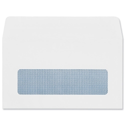 Plus Fabric Envelopes Wallet Press Seal Window 110gsm 89x152mm White [Pack 500]
