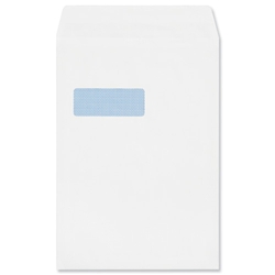 Plus Fabric Envelopes Lightweight Pocket Press Seal Window 90gsm C4 White [Pack 250] - Item image