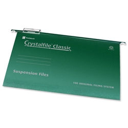 Rexel Crystalfile Classic Suspension File Manilla V-base 15mm A4 Green Ref 78045 [Pack 50]